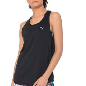 Puma semi sheer black racerback tank top